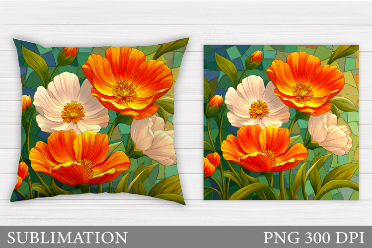 Flowers Sublimation. Flowers Pillow Design
