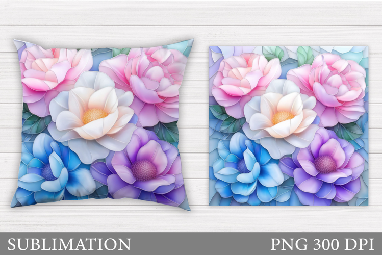 Flowers Sublimation. Flowers Pillow Sublimation
