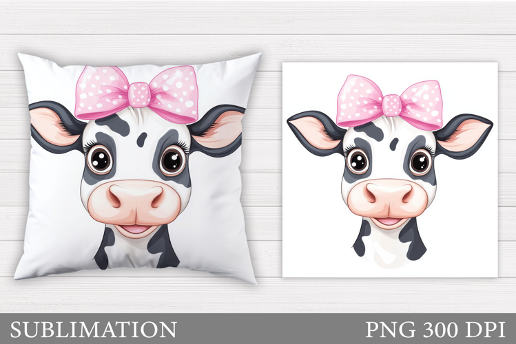 Cute Cow Pillow Design. Cute Cow Sublimation