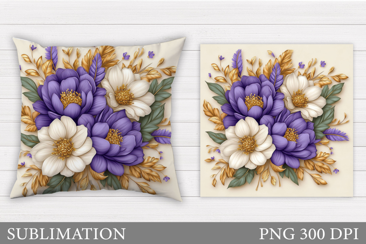 Flowers Sublimation. Flowers Pillow Sublimation