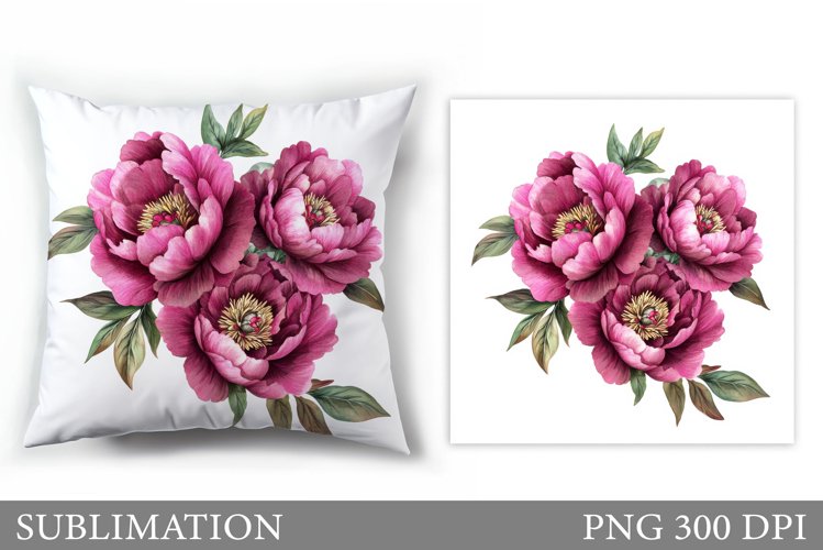 Peony Sublimation. Peony Pillow Sublimation