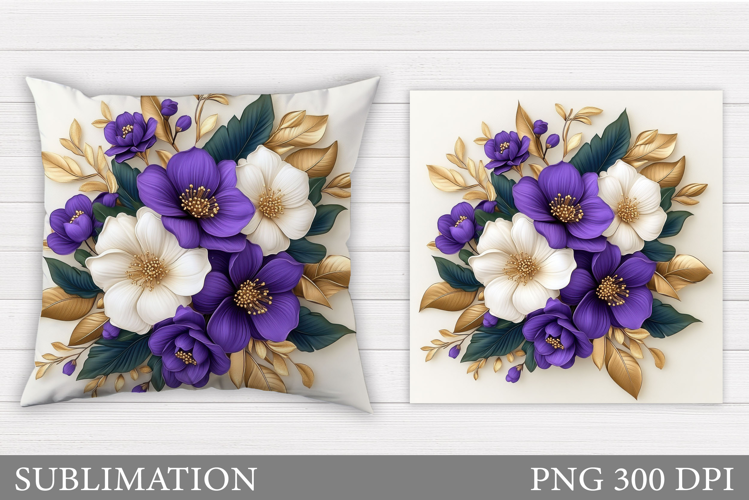 Flowers Pillow Design. Floral Pillow Sublimation