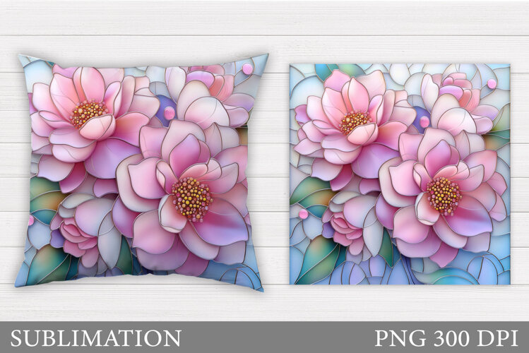 Flowers Sublimation. Flowers Pillow Sublimation example image 1