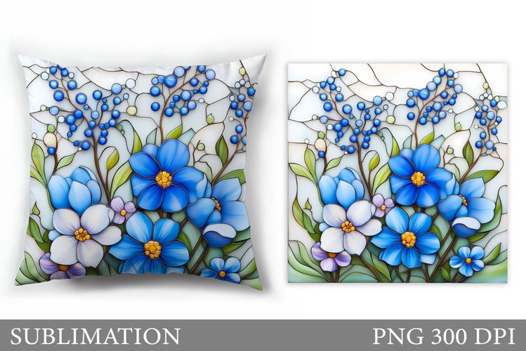 Wildflowers Pillow Sublimation. Flowers Sublimation example image 1