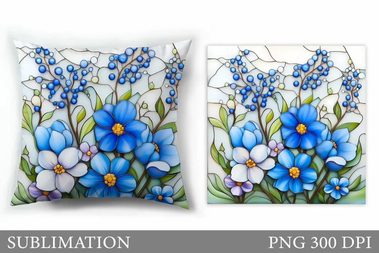 Wildflowers Pillow Sublimation. Flowers Sublimation