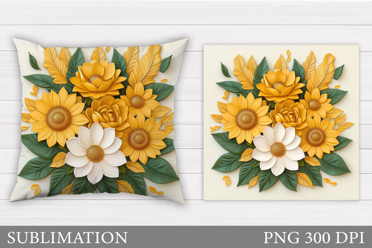 Sunflowers Sublimation. Sunflowers Pillow Sublimation