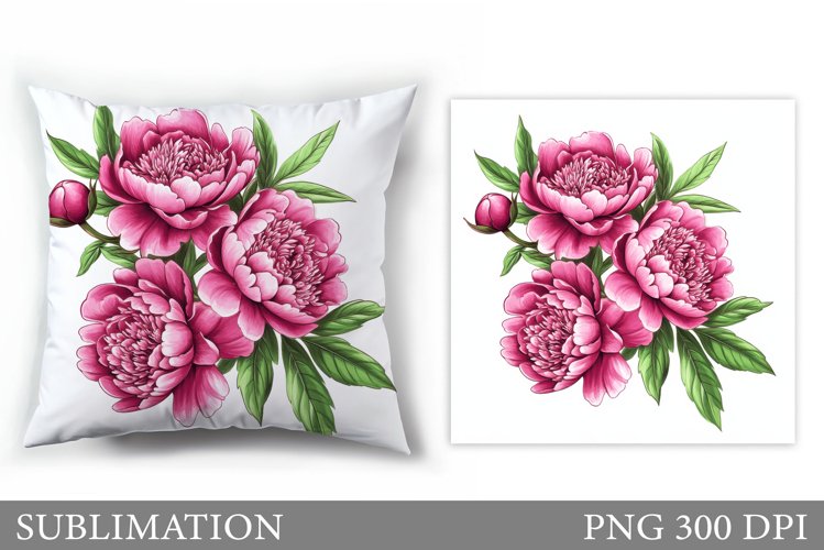 Peony Sublimation. Peony Pillow Sublimation