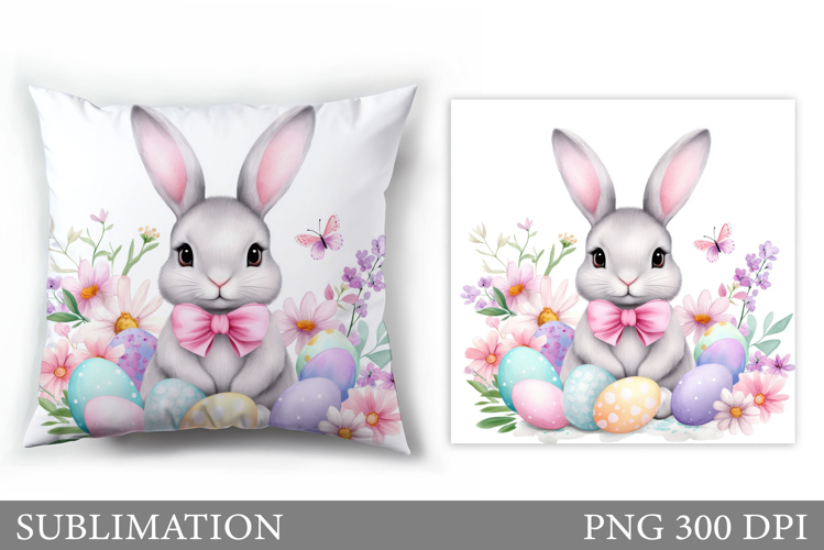 Easter Bunny Sublimation. Easter Bunny Pillow Design