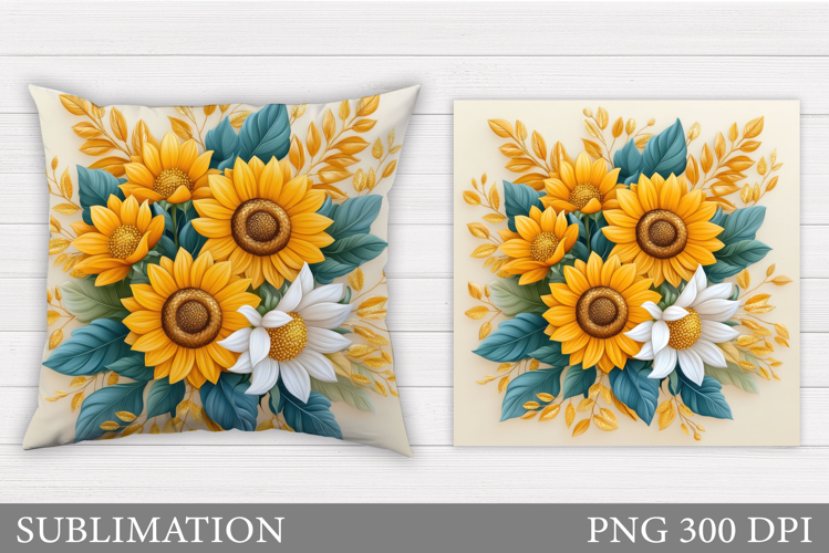 Sunflowers Sublimation. Sunflowers Pillow Sublimation