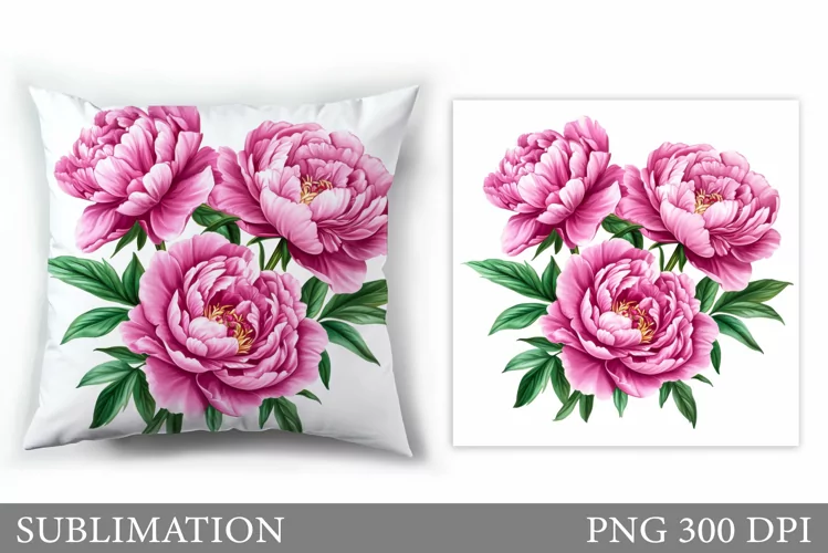 Peony Sublimation. Peony Pillow Sublimation