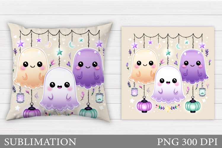 Halloween Ghost Pillow Design. Halloween Ghost Sublimation