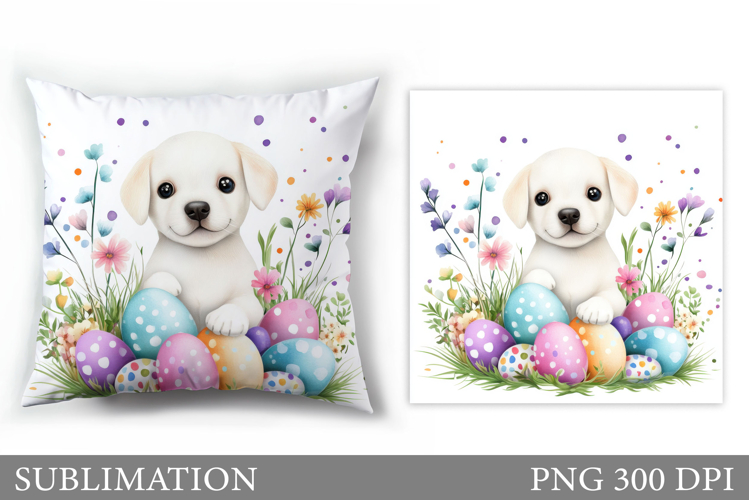 Easter Dog Pillow Sublimation. Easter Pillow Design