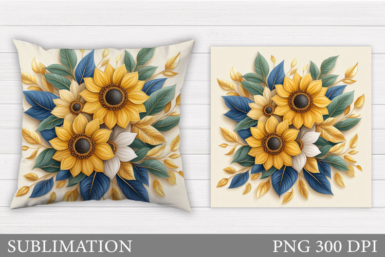 Sunflowers Sublimation. Sunflowers Pillow Sublimation