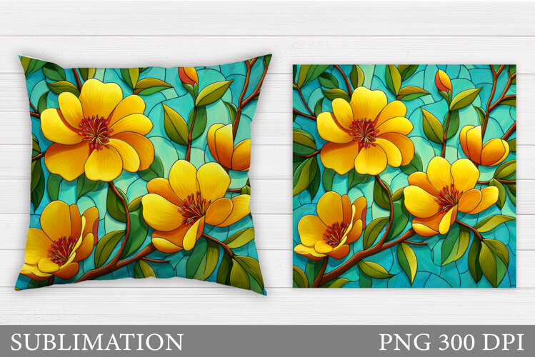 Flowers Pillow Design. Floral Pillow Sublimation example image 1