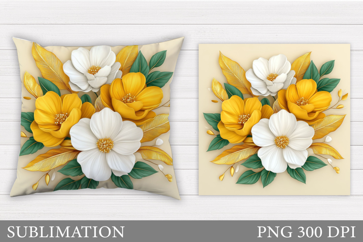 Floral Pillow Sublimation. Flowers Pillow Design