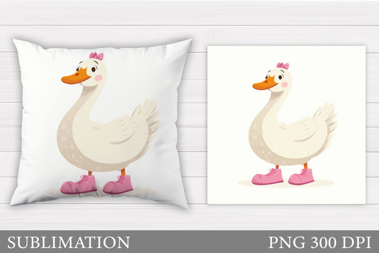 Cute Goose Sublimation. Funny Goose Pillow Design