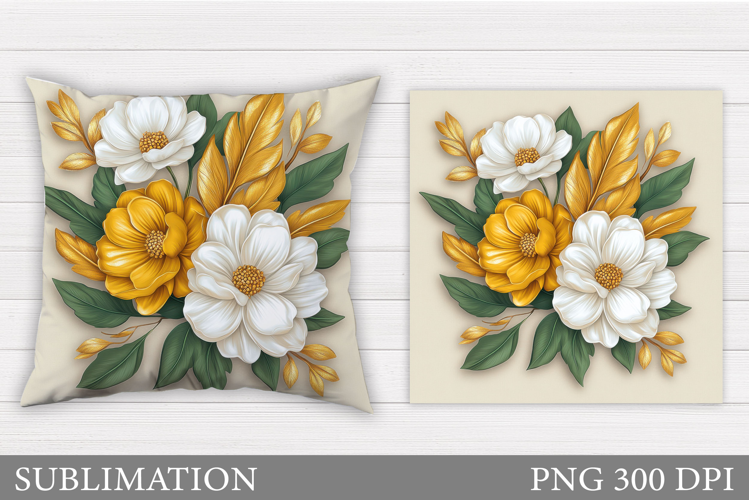 Flowers Pillow Sublimation. Floral Pillow Sublimation