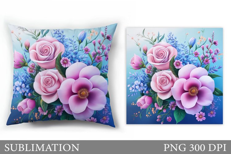 Roses Sublimation. Roses Pillow Sublimation example image 1