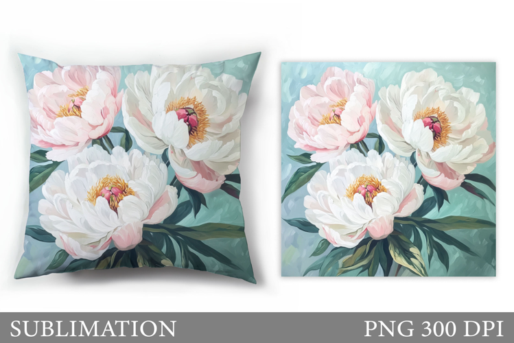 Peony Sublimation. Peony Pillow Sublimation