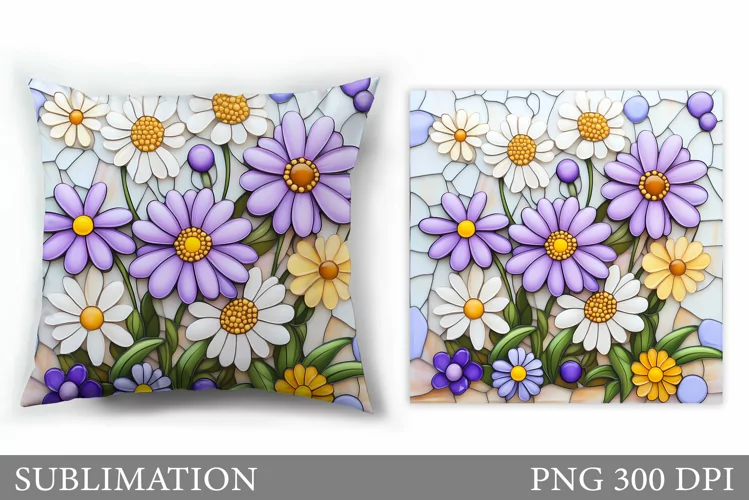 Flowers Pillow Sublimation. Floral Pillow Sublimation