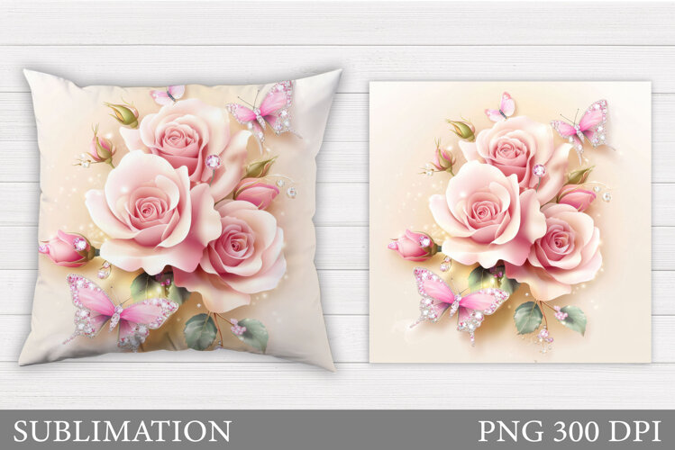 Roses Sublimation. Roses Pillow Sublimation example image 1