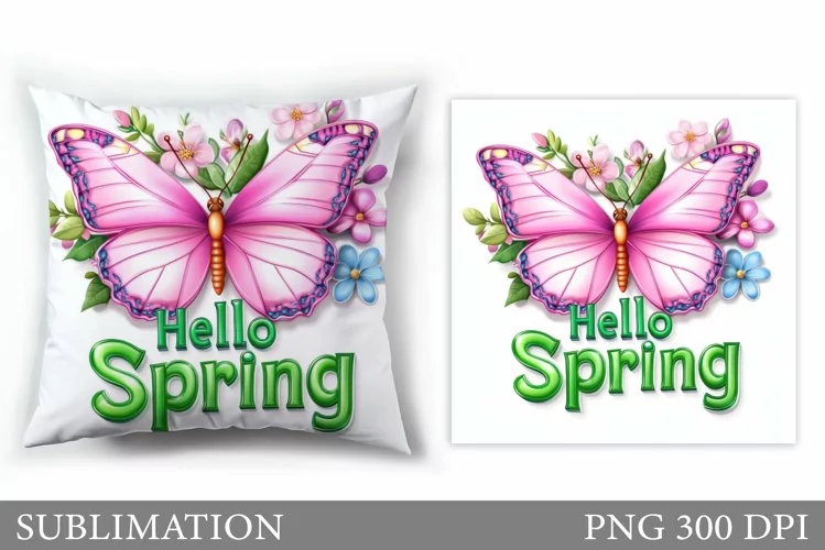 Butterfly Pillow Sublimation. Spring Pillow Design