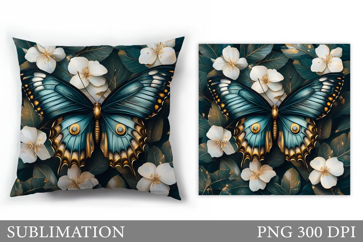 Butterfly Pillow Sublimation. Butterfly Sublimation example image 1