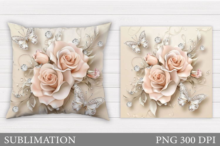 Roses Pillow Sublimation. Roses Sublimation