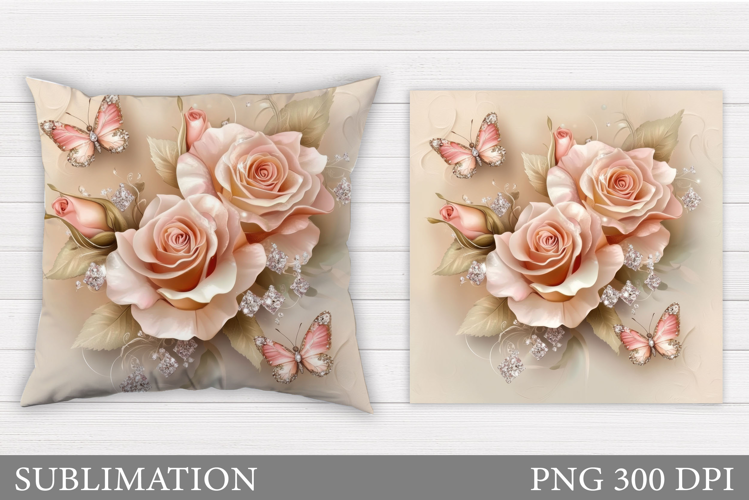 Roses Sublimation. Roses Pillow Sublimation
