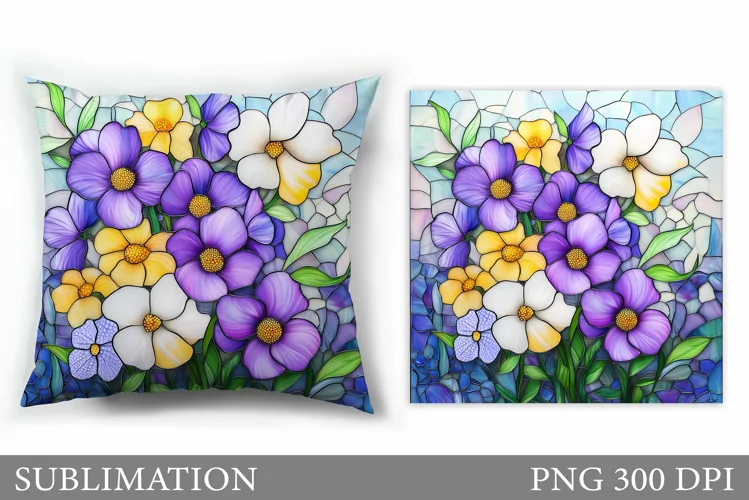 Flowers Pillow Sublimation. Floral Pillow Sublimation