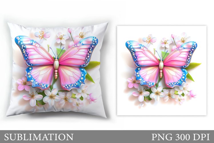 Butterfly Pillow Sublimation. Butterfly Sublimation example image 1