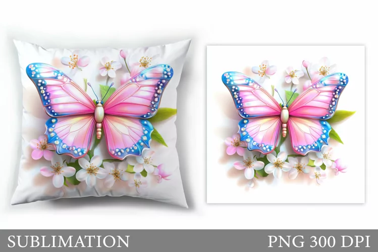 Butterfly Pillow Sublimation. Butterfly Sublimation