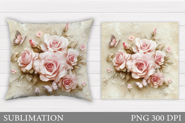 Roses Pillow Sublimation. Roses Sublimation