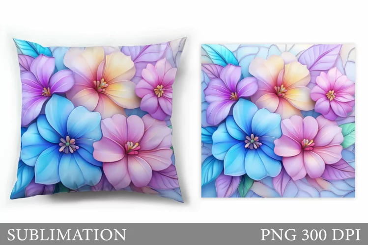 Flowers Pillow Sublimation. Floral Pillow Sublimation