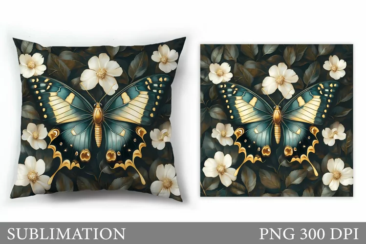 Butterfly Pillow Sublimation. Butterfly Sublimation