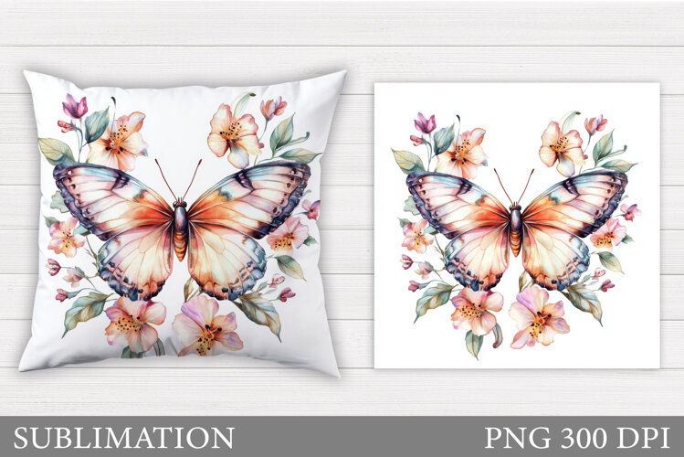 Butterfly Sublimation. Butterfly Pillow Design example image 1