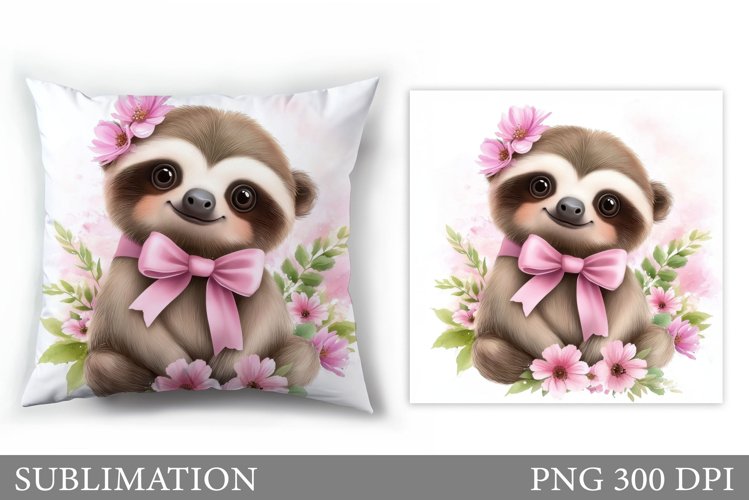 Cute Sloth Pillow Sublimation. Cute Sloth Sublimation