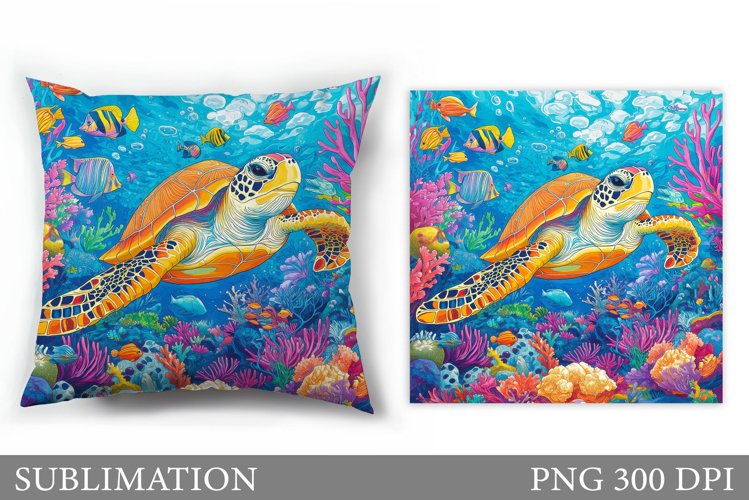 Sea Turtle Pillow Design. Sea Turtle Sublimation