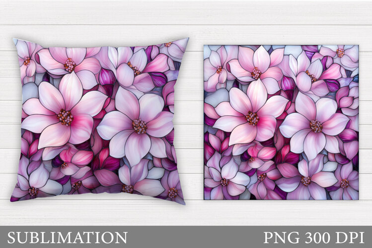 Floral Pillow Sublimation. Flowers Pillow Design example image 1
