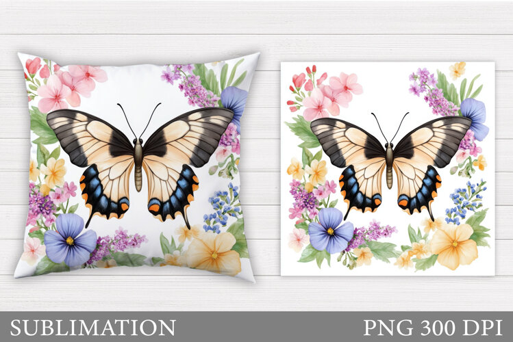 Butterfly Sublimation. Butterfly Pillow Design example image 1