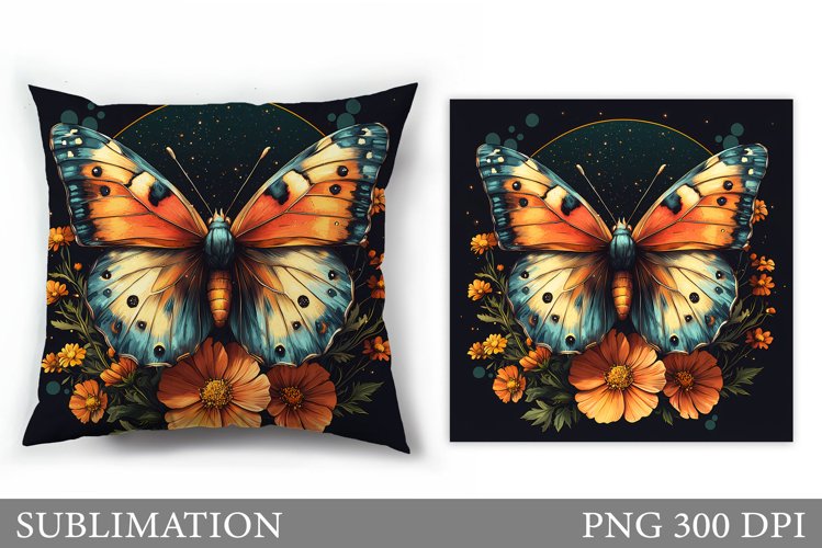 Butterfly Sublimation. Butterfly Pillow Design example image 1