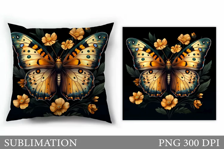 Butterfly Pillow Sublimation. Butterfly Sublimation