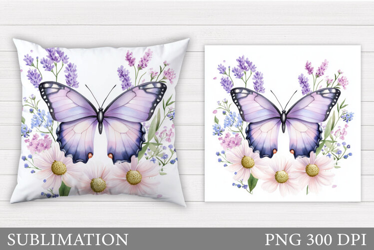 Butterfly Sublimation. Butterfly Pillow Design example image 1