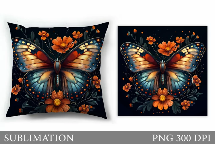 Butterfly Pillow Sublimation. Butterfly Sublimation
