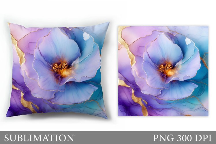 Abstract Flower Pillow Design. Floral Pillow Sublimation example image 1