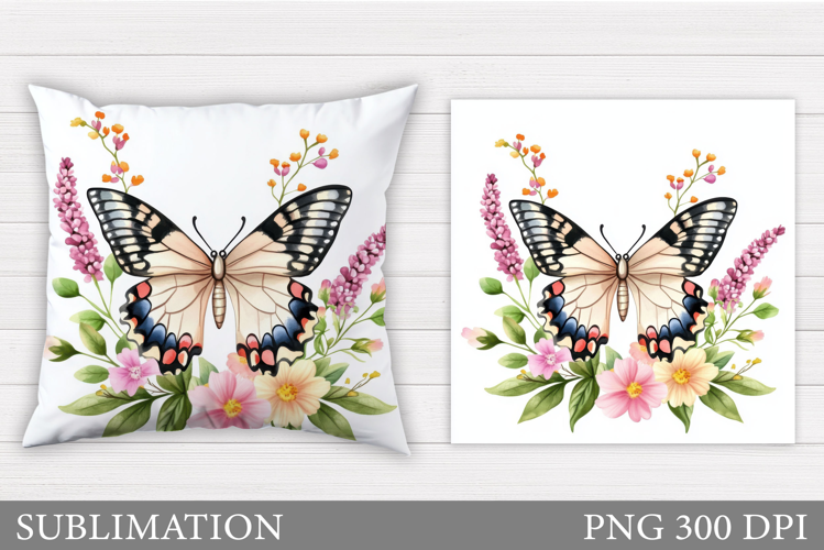 Butterfly Flowers Sublimation. Butterfly Pillow Sublimation