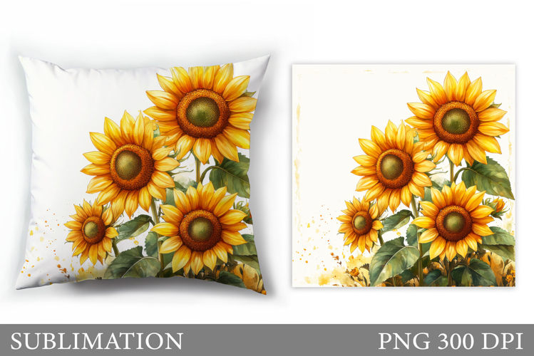 Sunflowers Sublimation. Sunflowers Pillow Sublimation