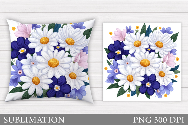 Flowers Pillow Design. Floral Pillow Sublimation