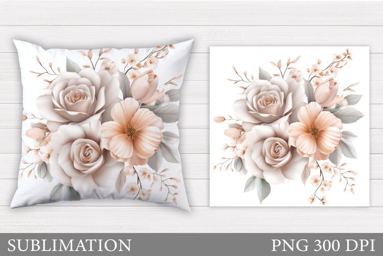 Flowers Pillow Sublimation. Floral Pillow Sublimation