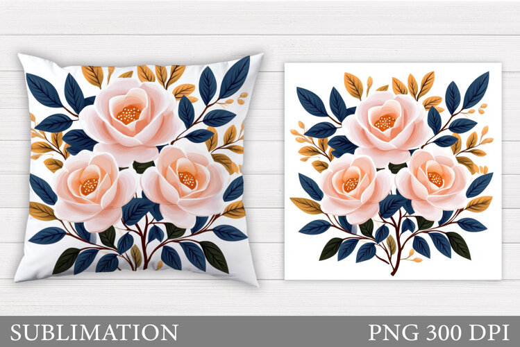 Roses Pillow Sublimation. Roses Sublimation example image 1